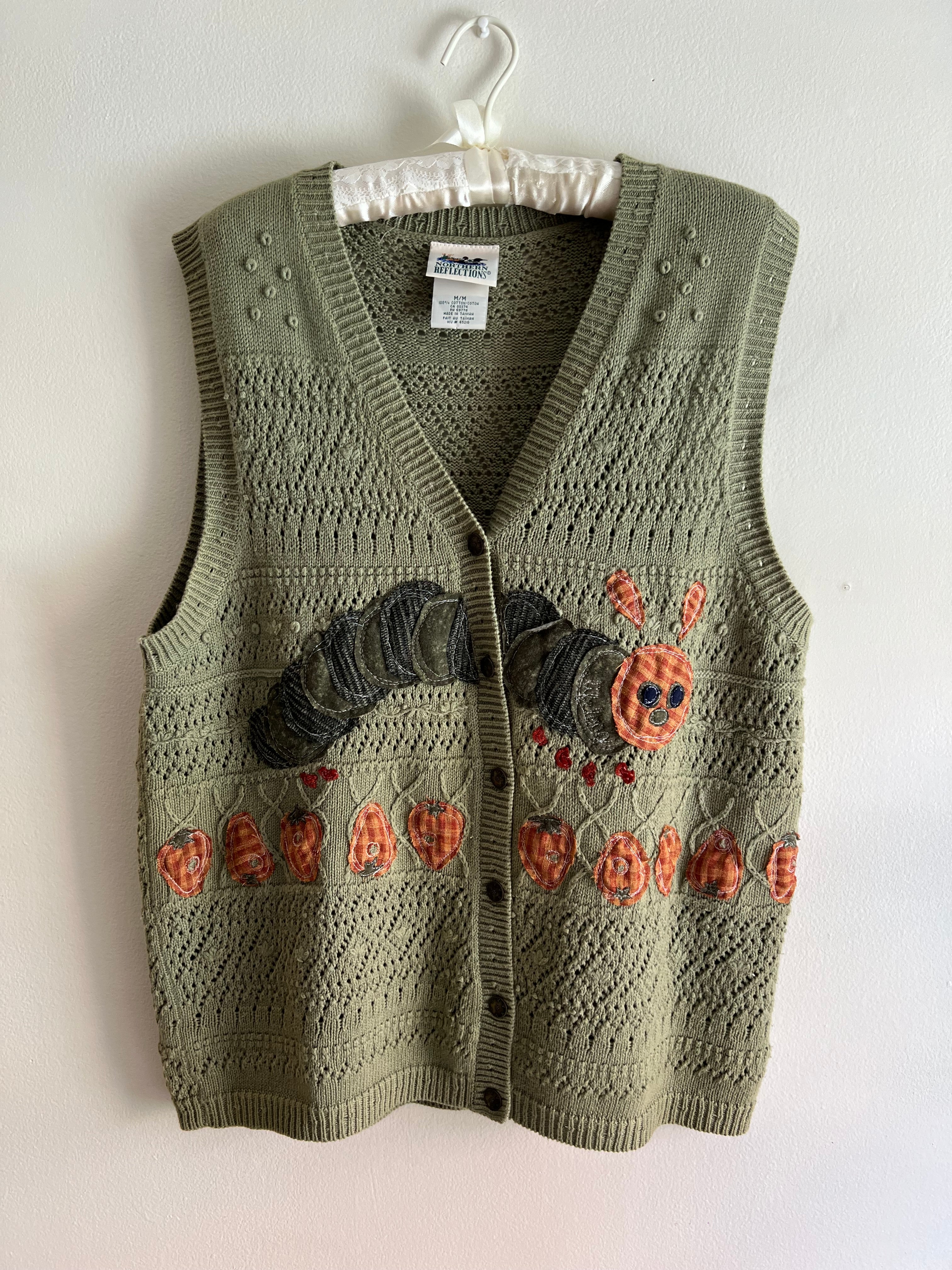 knit button-up vest