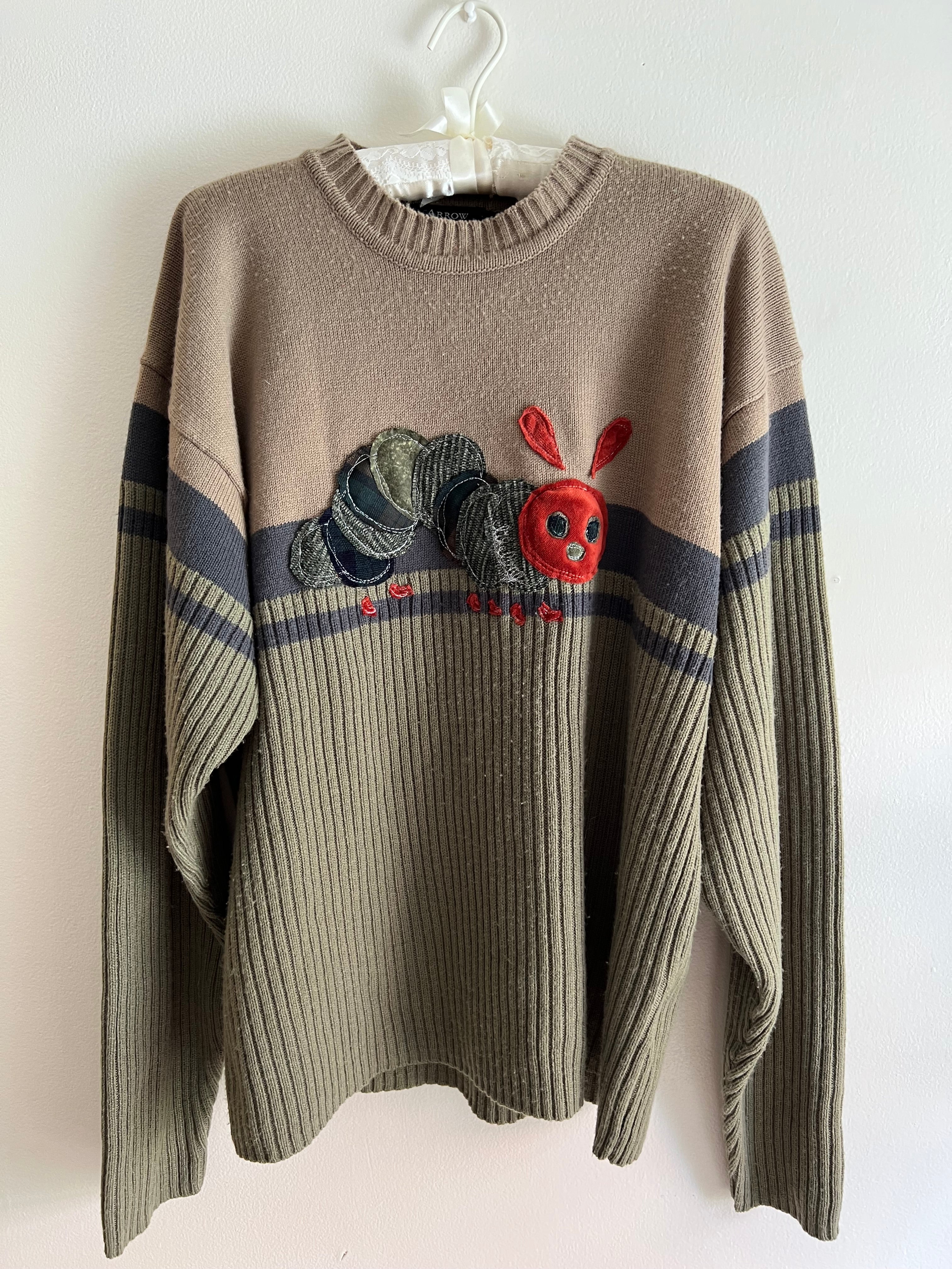 neutral striped knit sweater