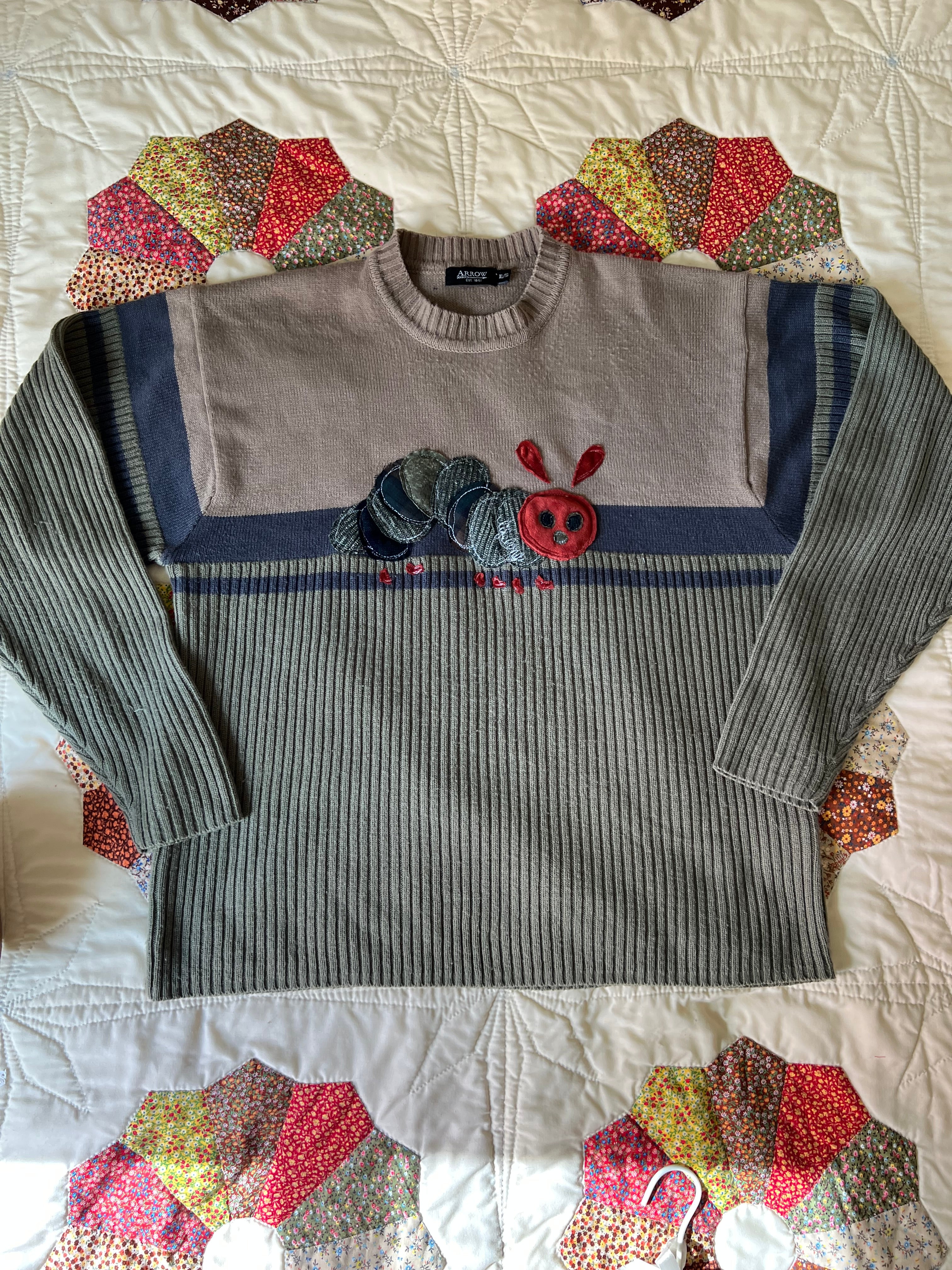 neutral striped knit sweater