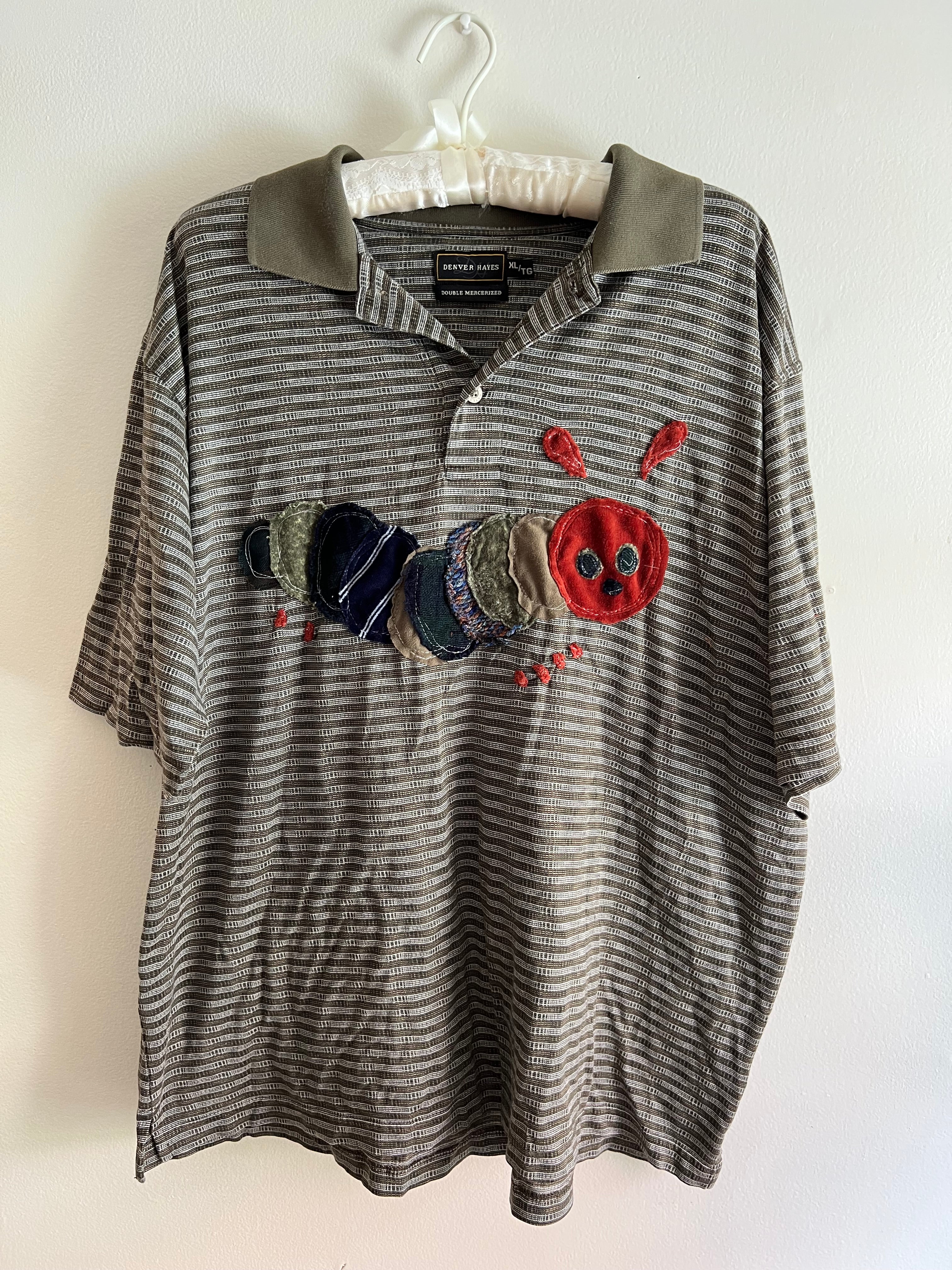 striped golf polo