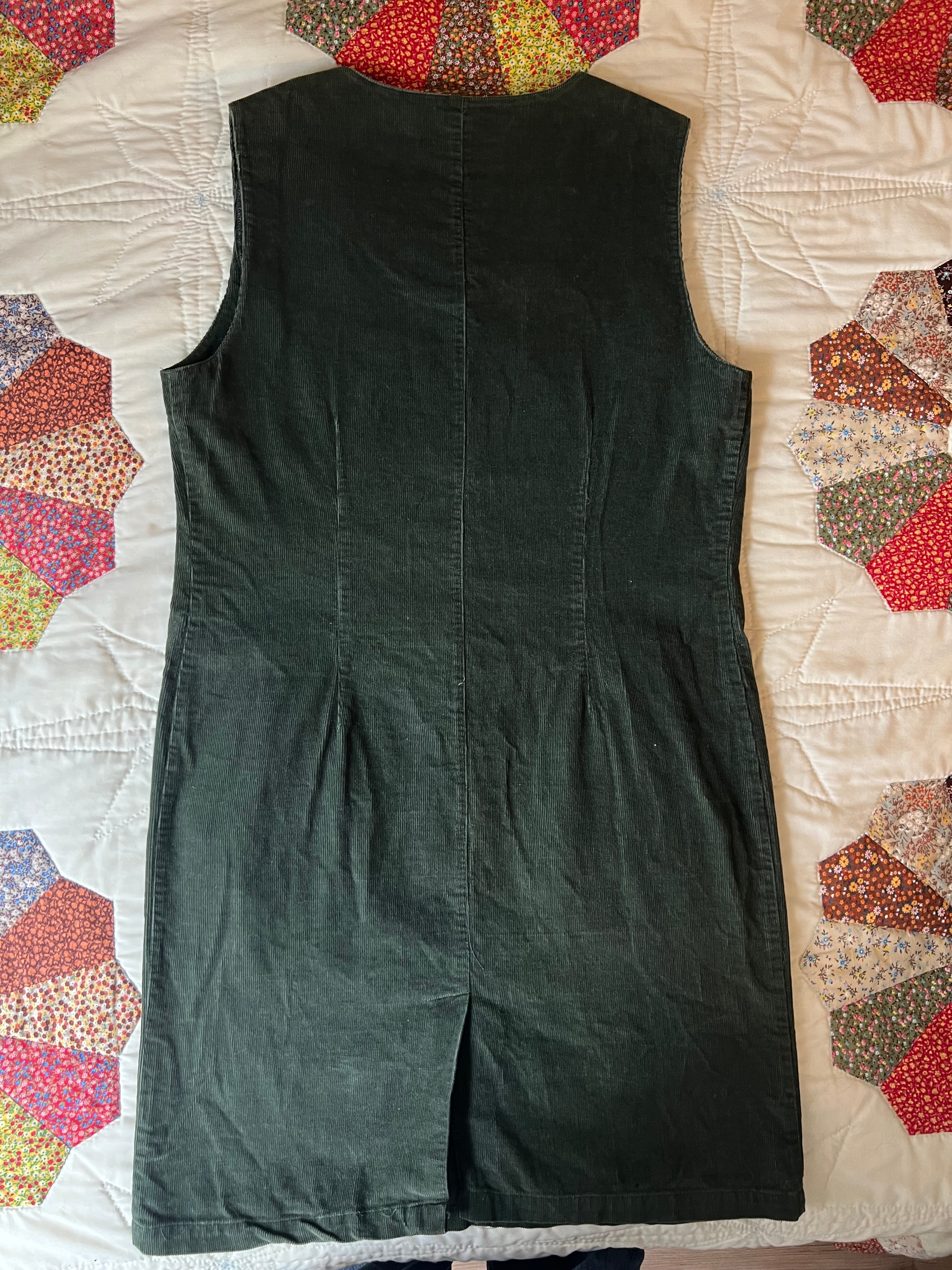green corduroy dress