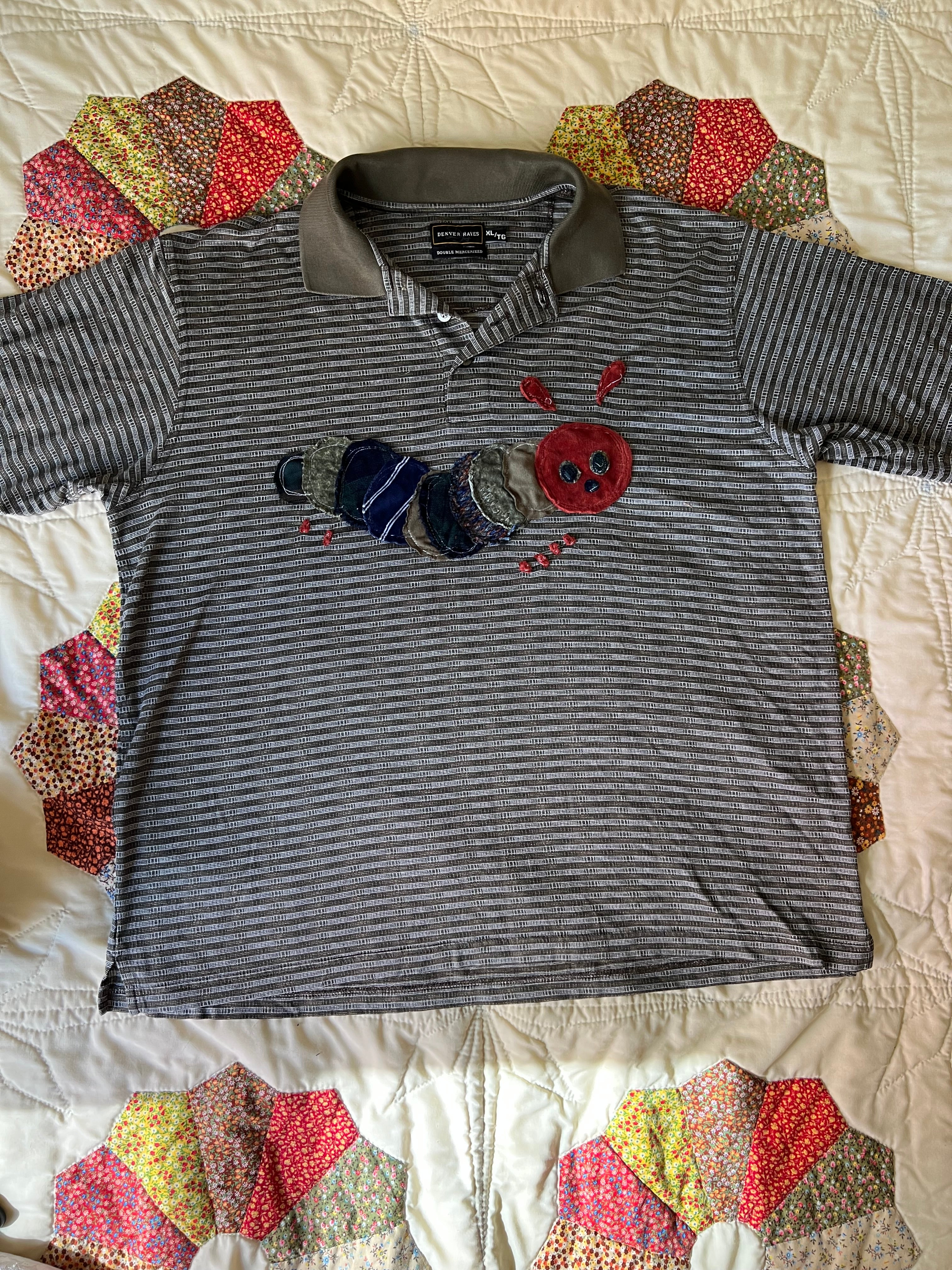 striped golf polo