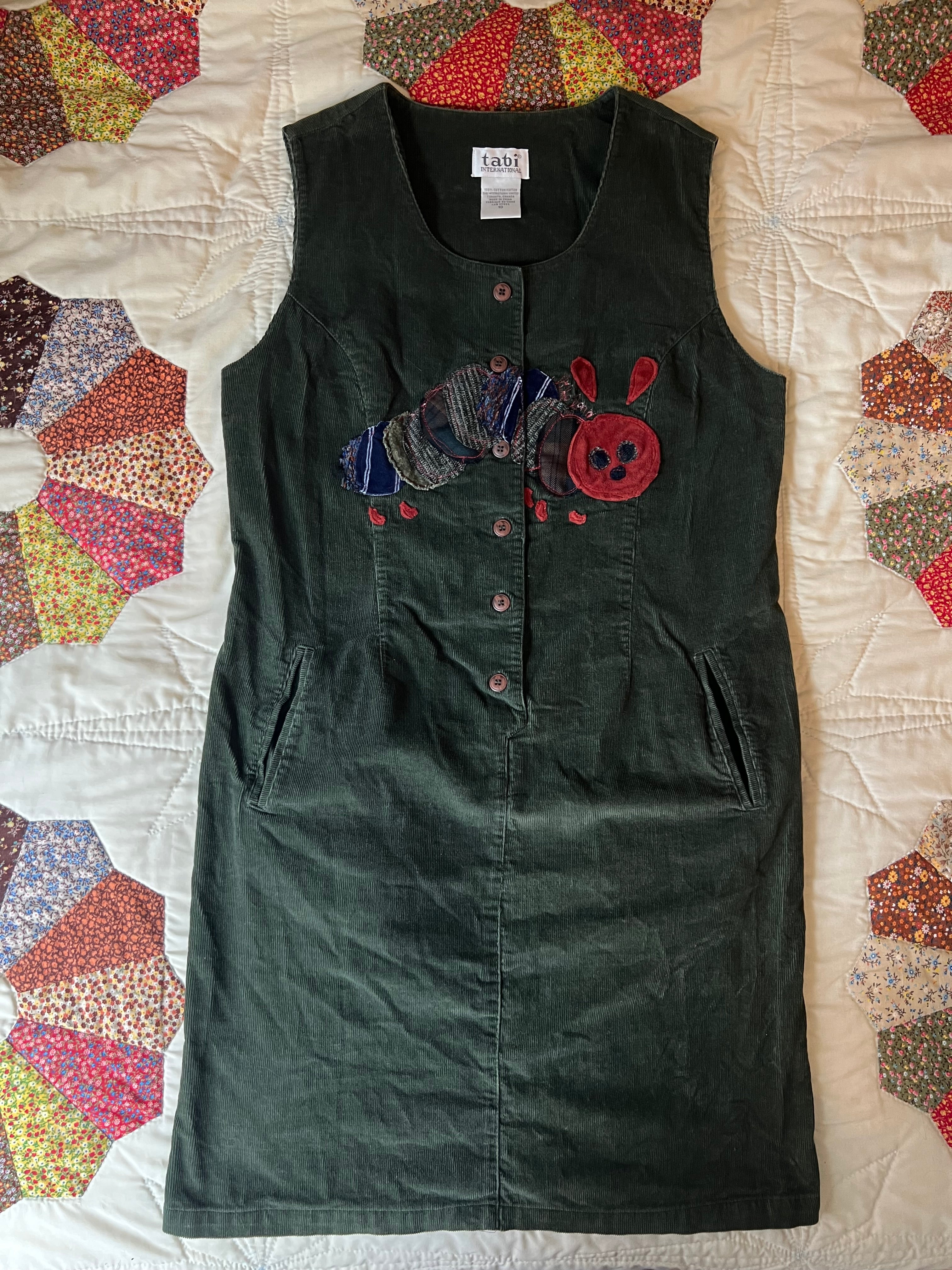 green corduroy dress