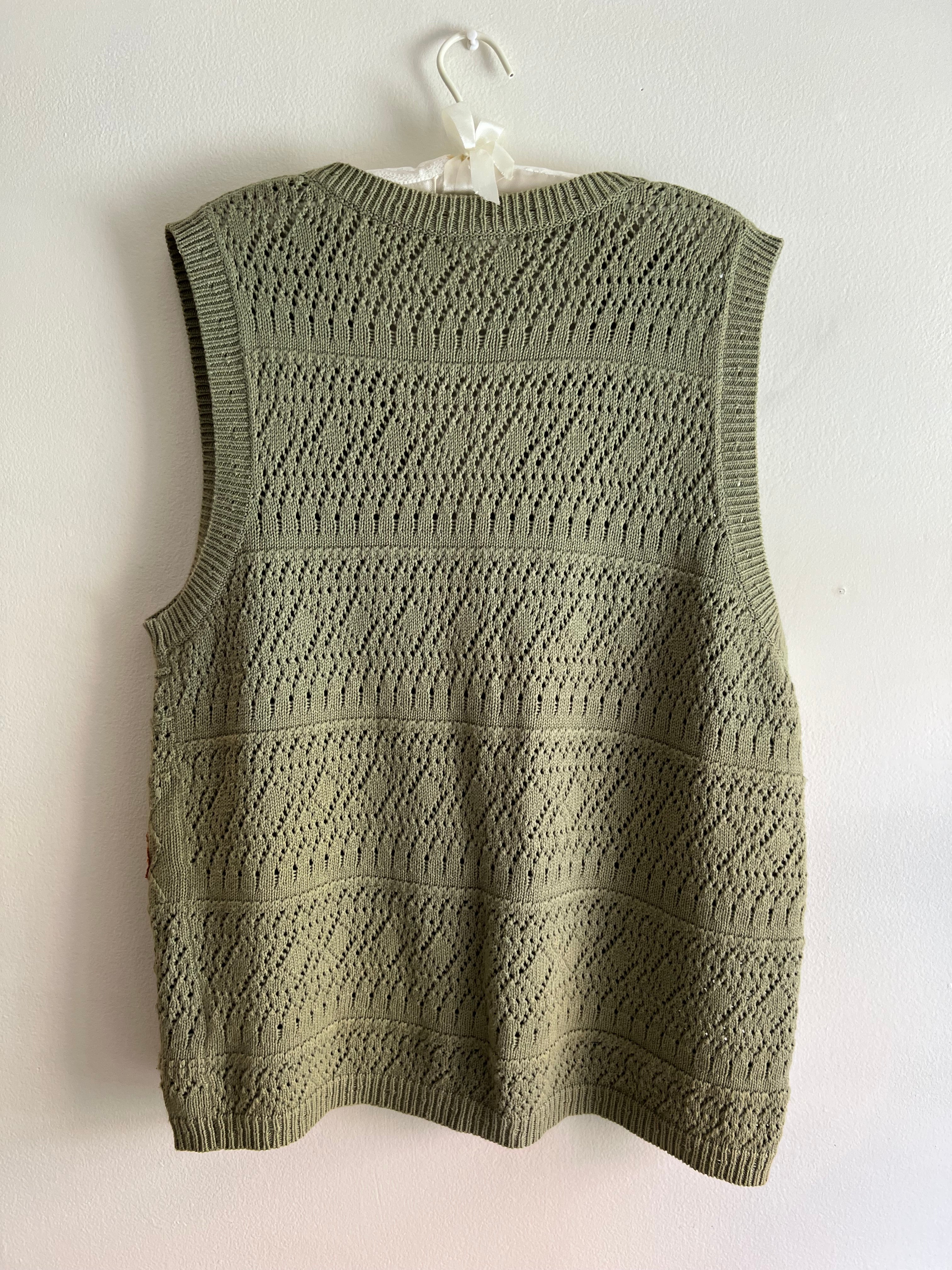knit button-up vest