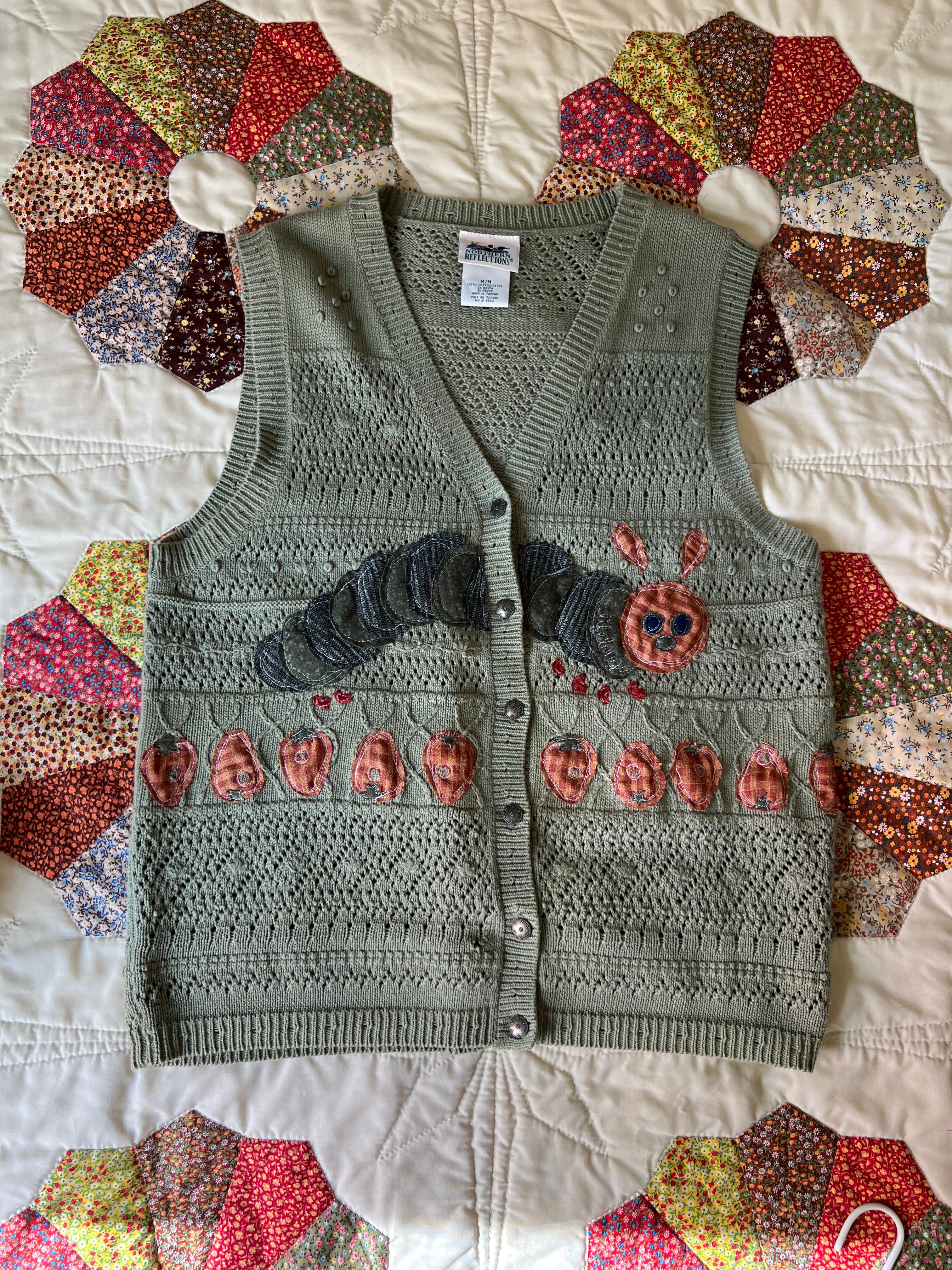 knit button-up vest