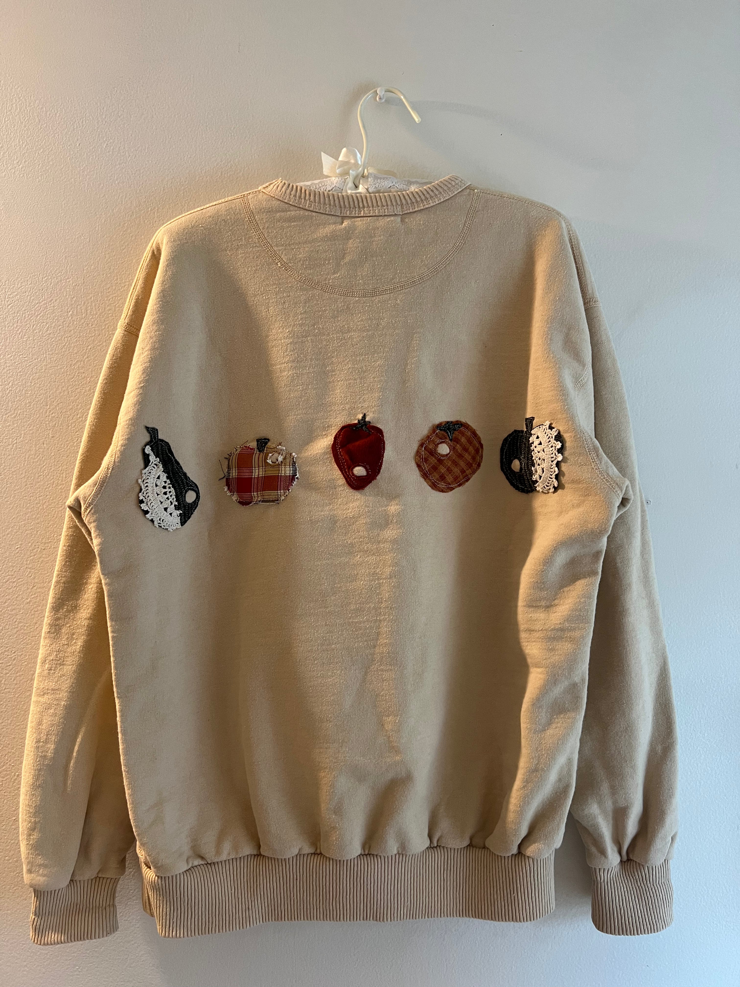 cream crew neck