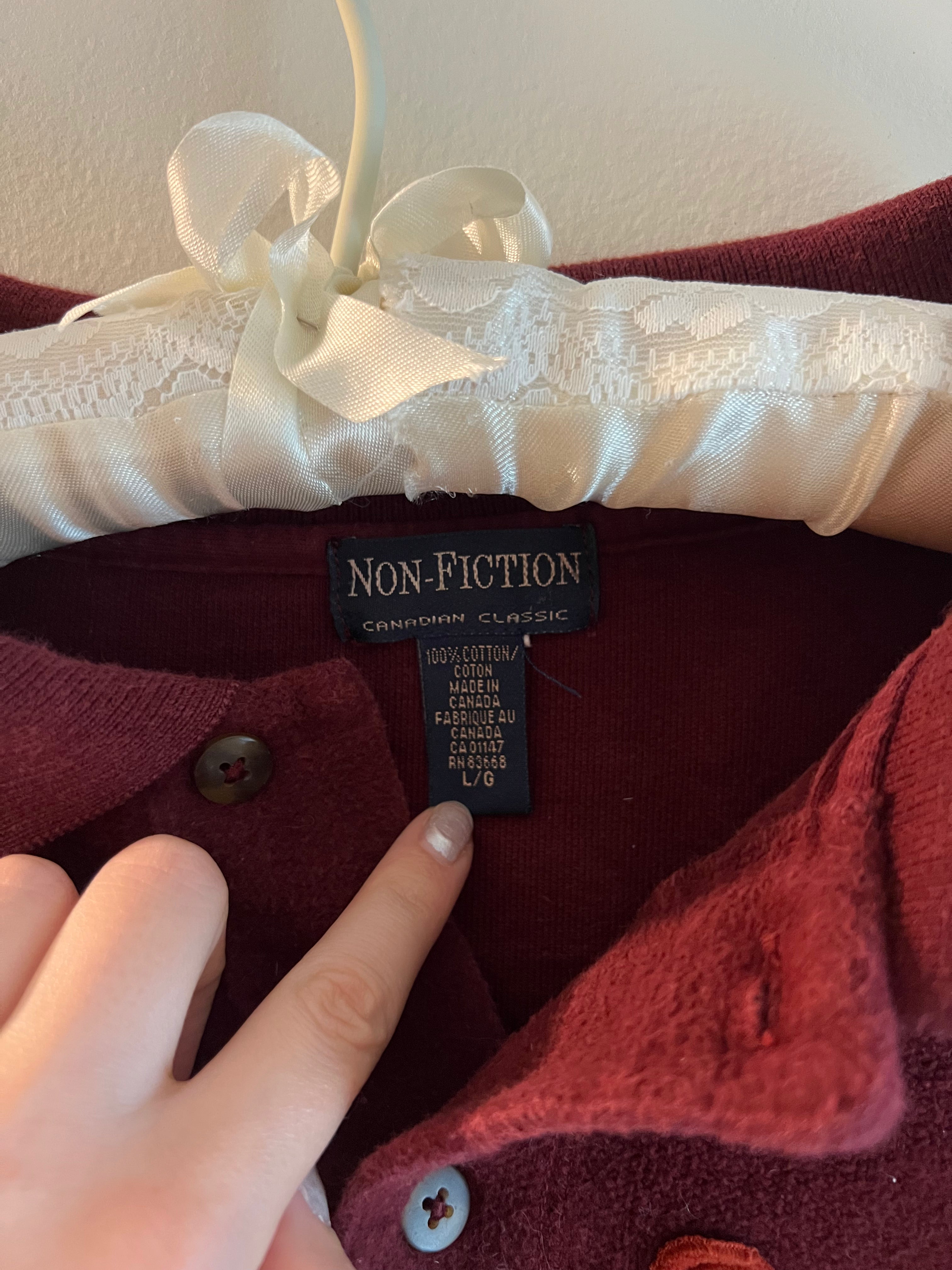 burgundy quarter button-up sweater