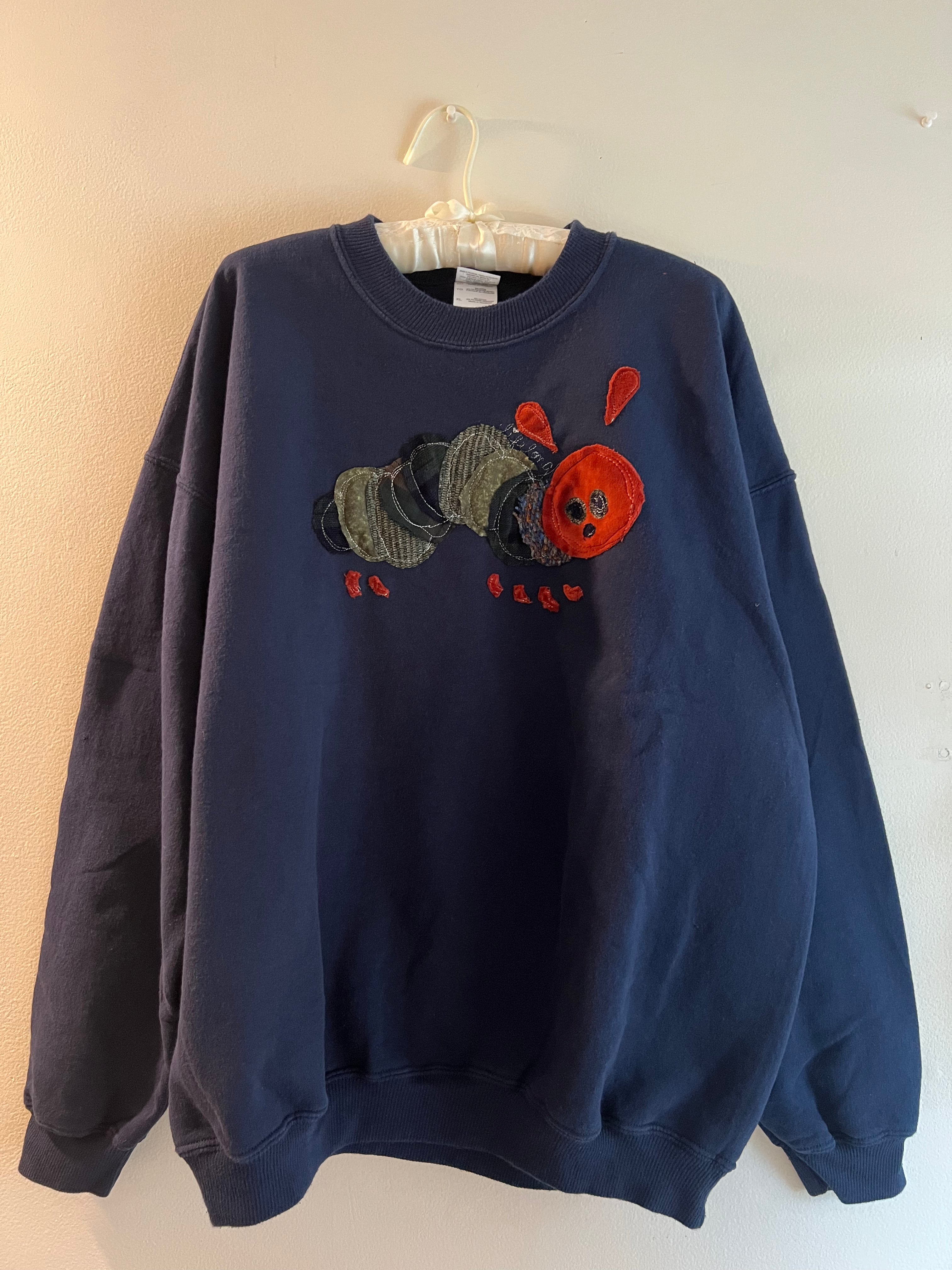 navy crewneck with fruit