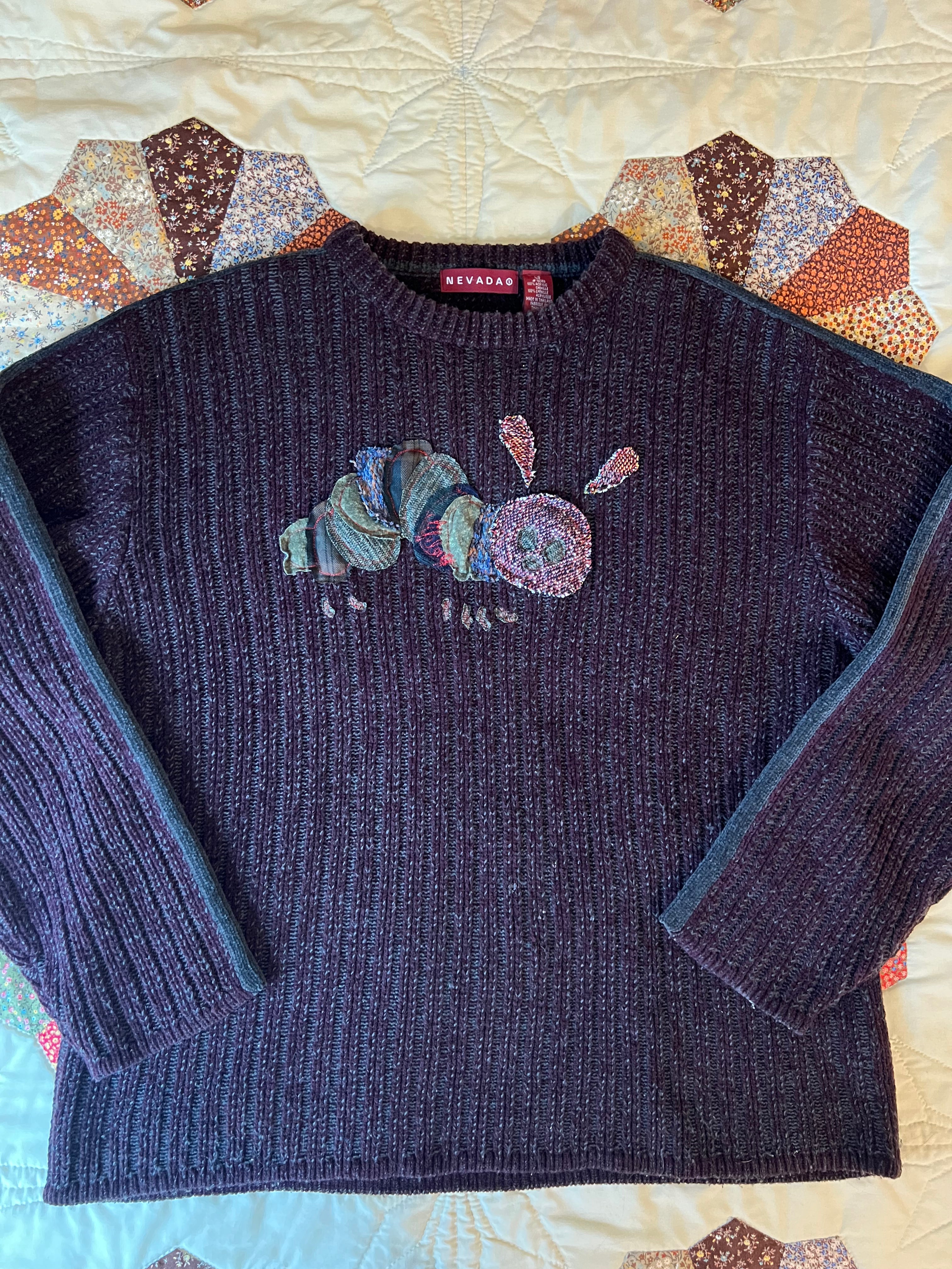 burgundy and grey striped knit